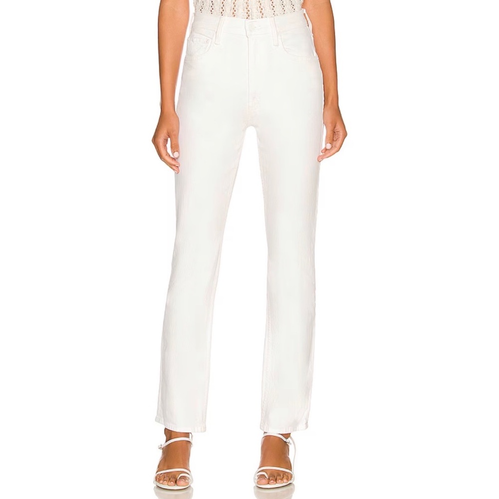 MOTHER Women's Straight Leg Jeans in White